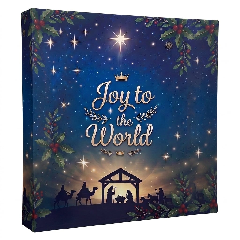 Church Banner 10ft Fabric Pop Up Christmas Joy To The World 2