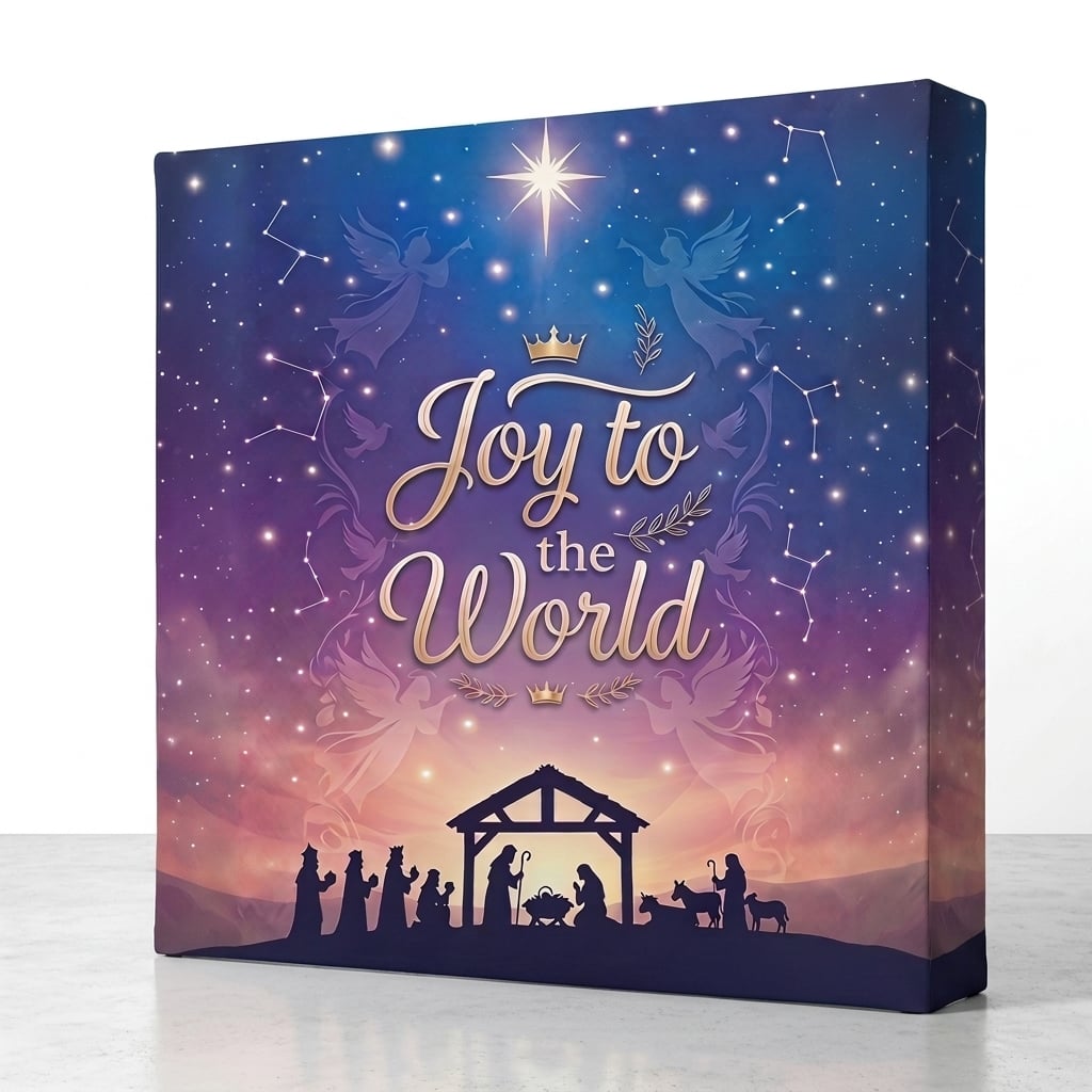 Church Banner 10ft Fabric Pop Up Christmas Joy To The World 4