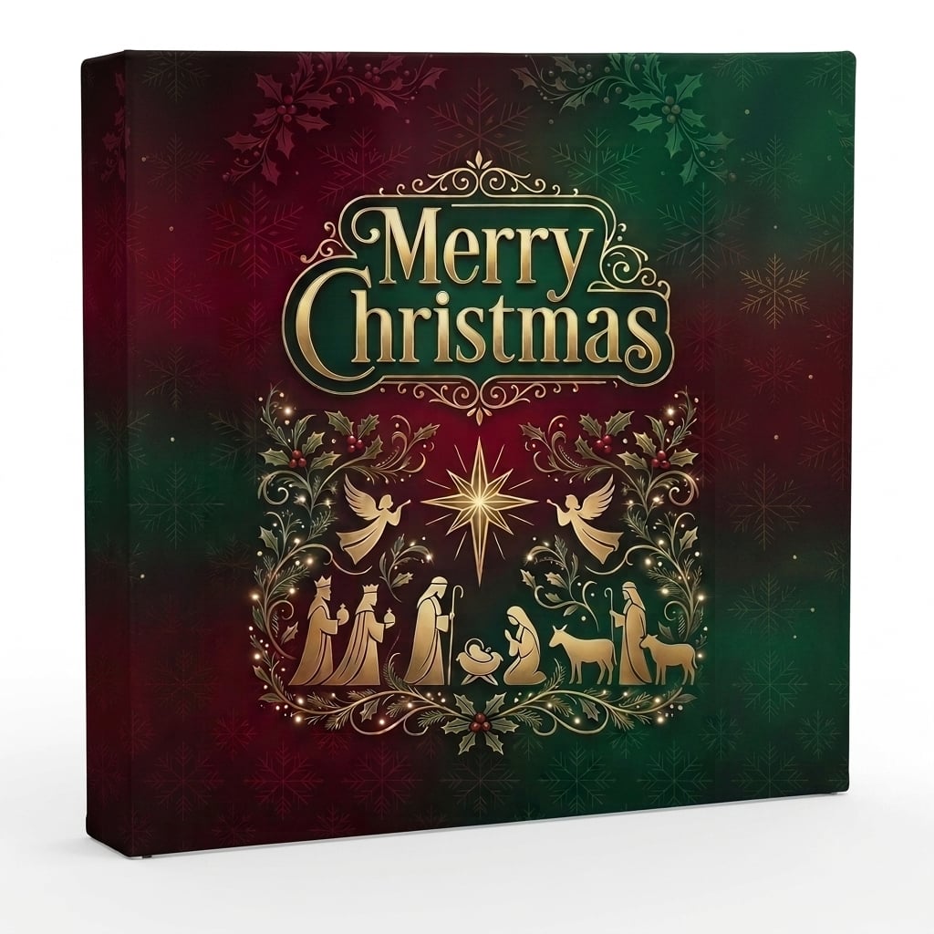 Church Banner 10ft Fabric Pop Up Christmas Merry Christmas 1