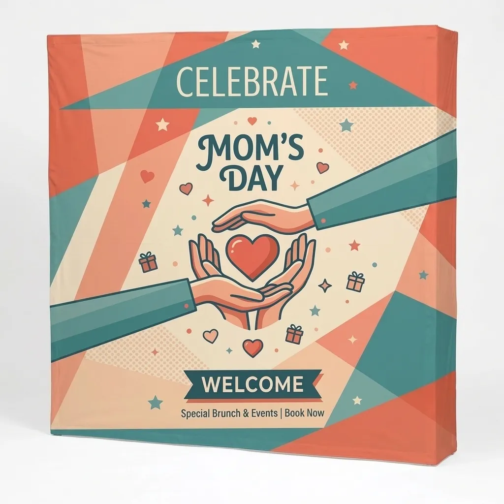 Happy Mother’s Day 10 ft Fabric Pop Up Style 4