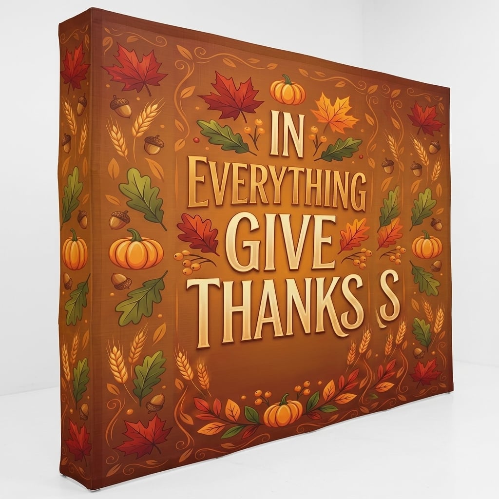 Thanksgiving In Everything Give Thanks 10 ft Fabric Pop Up Style 10