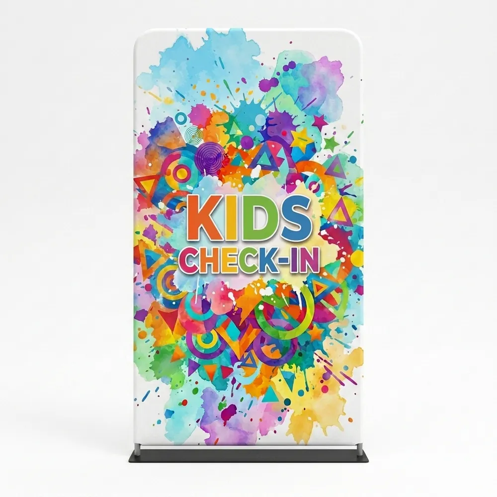 Church Banner 4ft Tension Banner Kids Check In 2