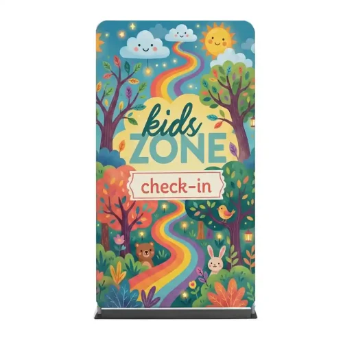 Church Banner 4ft Tension Banner Kids Zone Check In 4awebp