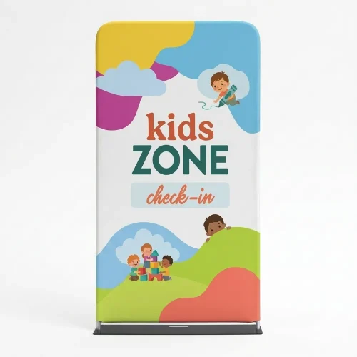 Church Banner 4ft Tension Banner Kids Zone Check In 5
