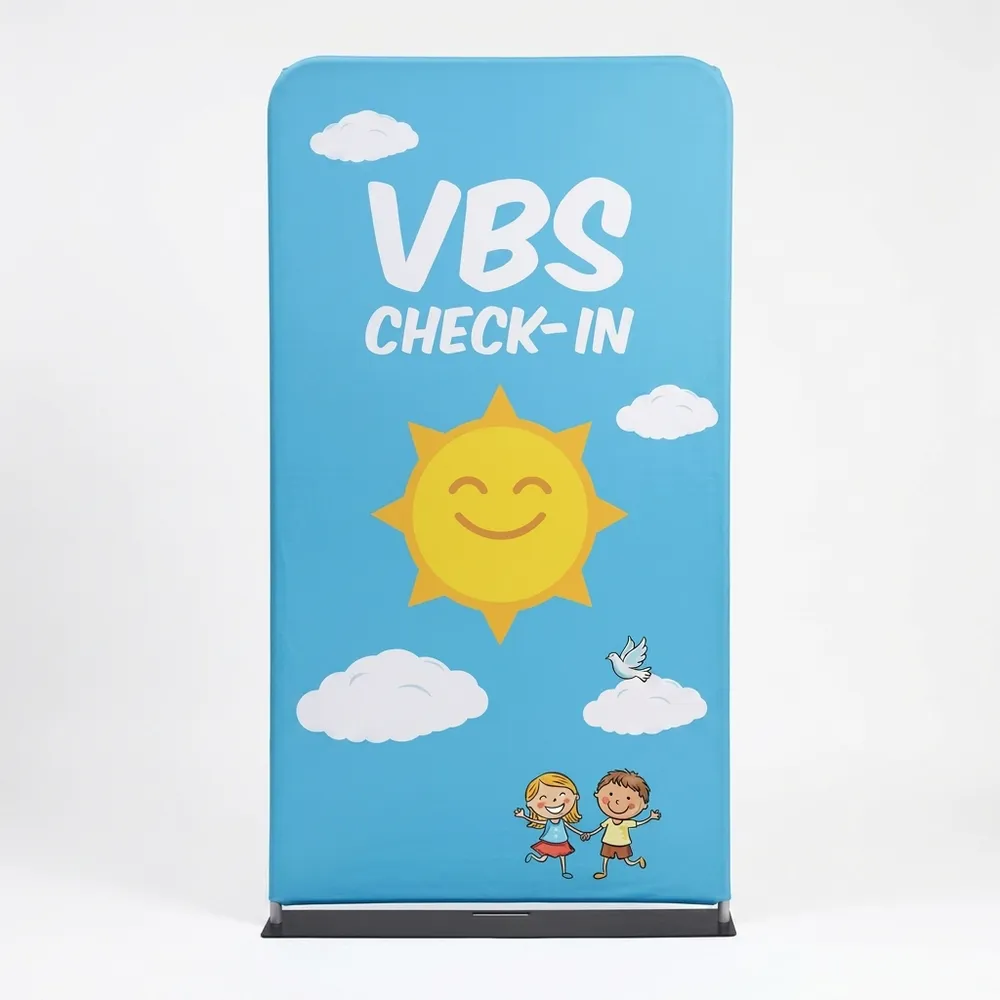 Church Banner 4ft Tension Banner Vbs Check In 4