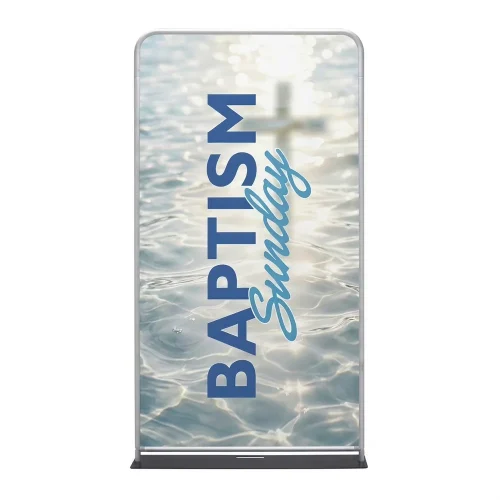 Church Banner 4ft Tension Fabric Baptism Sunday 10