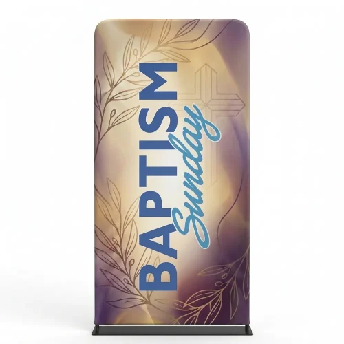 Church Banner 4ft Tension Fabric Baptism Sunday 12