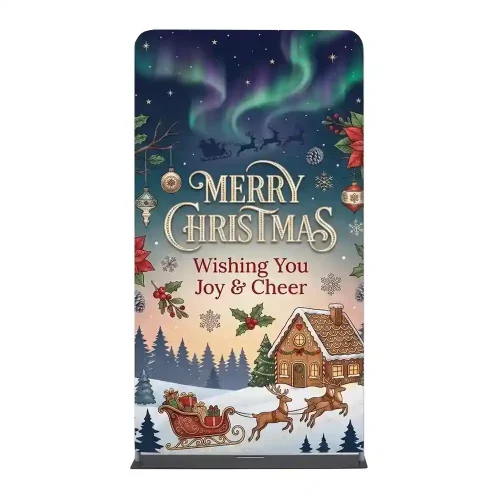 Church Banner 4ft Tension Fabric Christmas Merry 5a