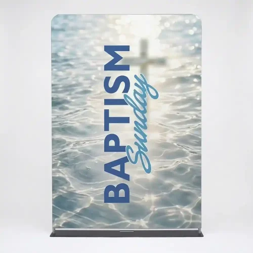 Church Banner 5ft Tension Fabric Baptism Sunday 16