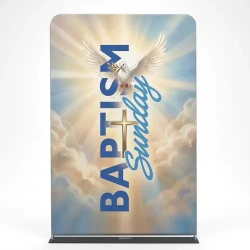 Church Banner 5ft Tension Fabric Baptism Sunday 20