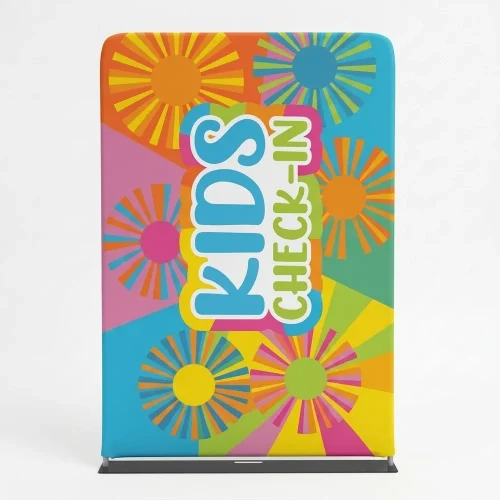 Church Banner 5ft Tension Fabric Kids Check In 2