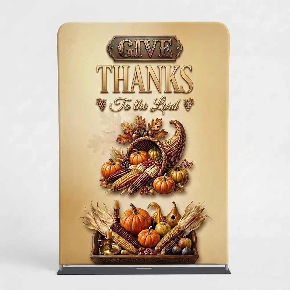 Church Banner 5ft Tension Fabric Thanksgiving Give Thanks 2