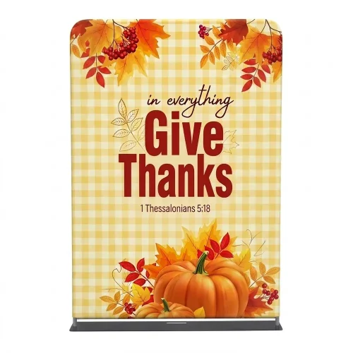 Church Banner 5ft Tension Fabric Thanksgiving Give Thanks 3