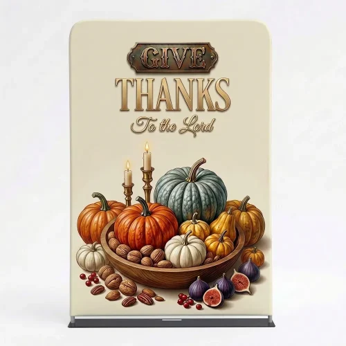 Church Banner 5ft Tension Fabric Thanksgiving Give Thanks 6