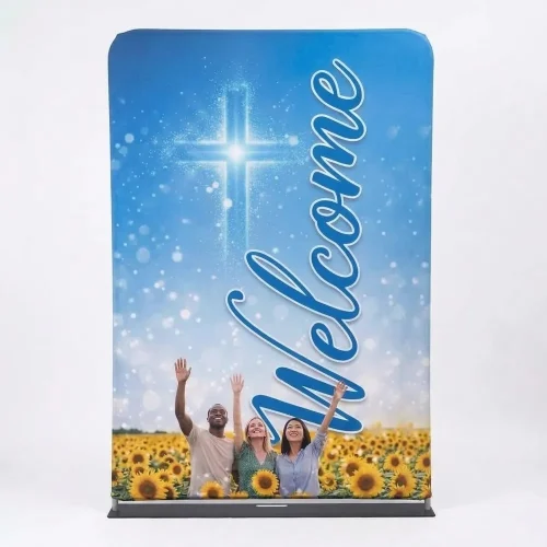 Church Banner 5ft Tension Fabric Welcome 25