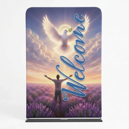 Church Banner 5ft Tension Fabric Welcome 33