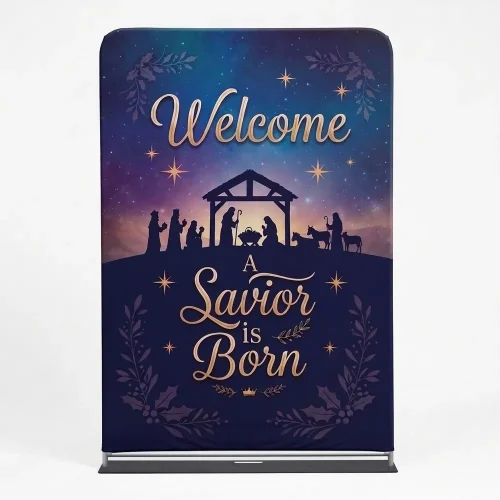Church Banner 5ft Tension Fabric Welcome 44