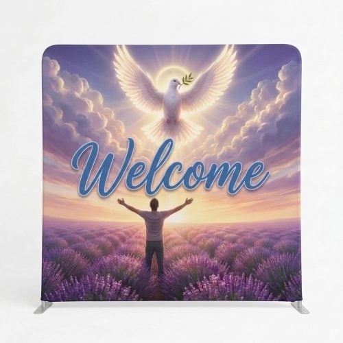 Church Banner 8ft Fabric Tension Display Welcome 6