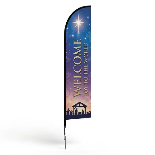 Church Banner Feather Flags Christmas Welcome 1