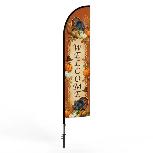 Church Banner Feather Flags Thanksgiving Welcome 2