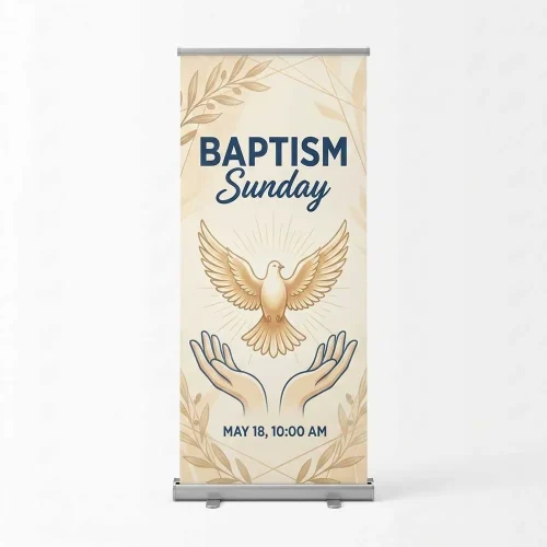 Church Banner Retractable Baptism 18