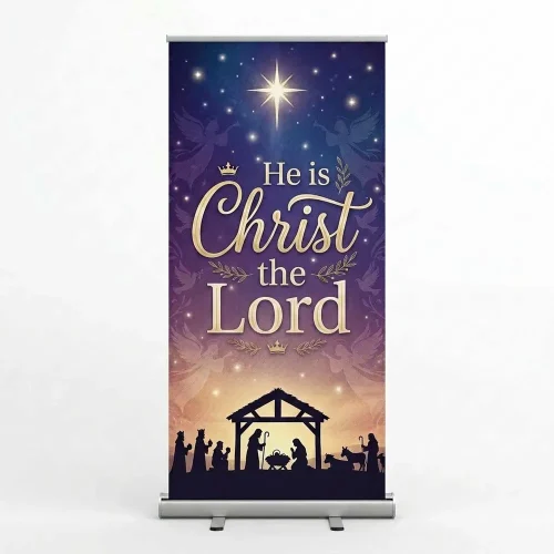Church Banner Retractable Christmas He Is Christ The Lord