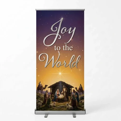 Church Banner Retractable Christmas Joy 1