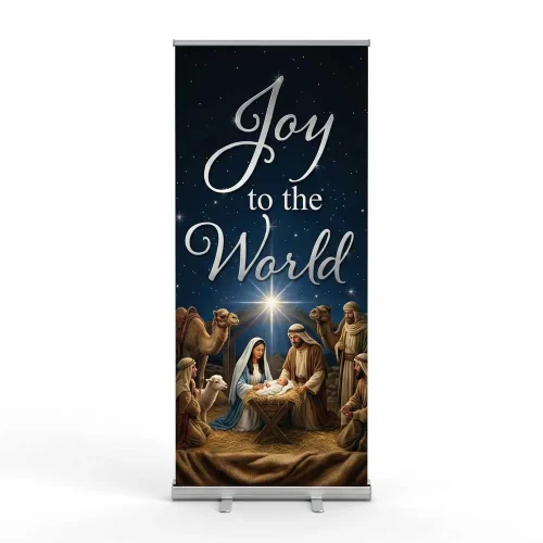 Church Banner Retractable Christmas Joy 3