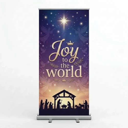 Church Banner Retractable Christmas Joy To The World