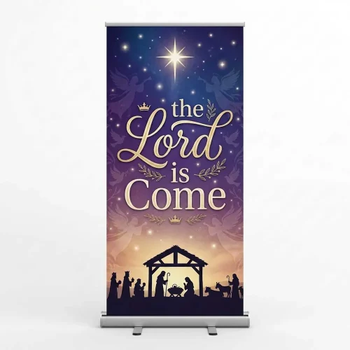 Church Banner Retractable Christmas The Lord Is Come
