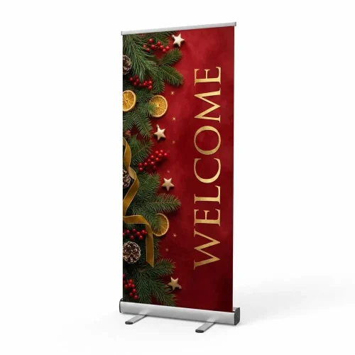 Church Banner Retractable Christmas Welcome 2