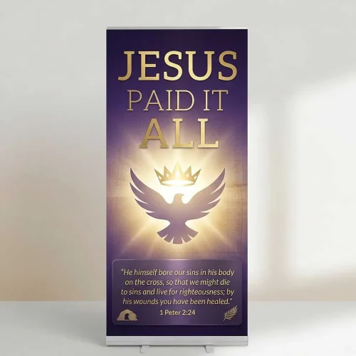 Church Banner Retractable Easter He Is Risen 10