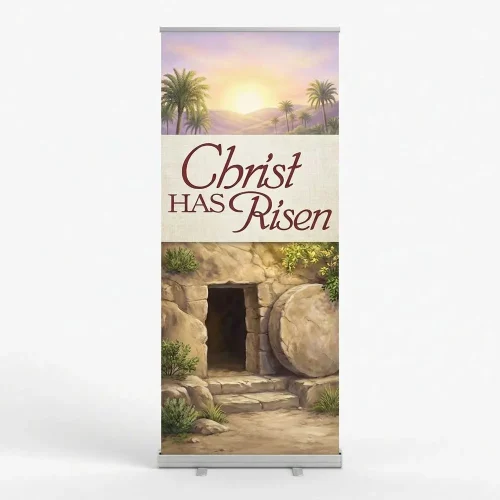 Church Banner Retractable Easter He Is Risen 3