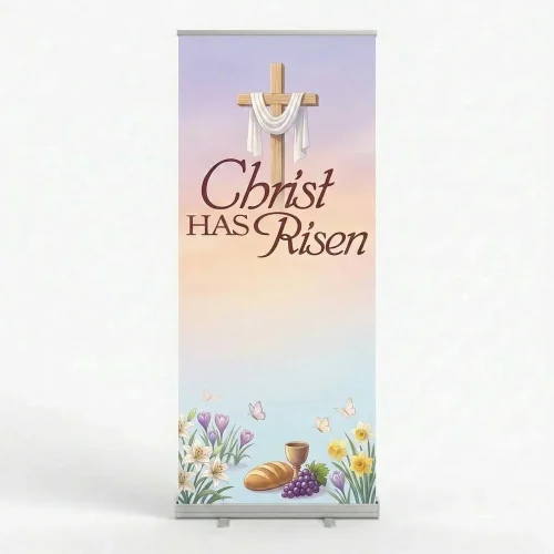 Church Banner Retractable Easter He Is Risen 6