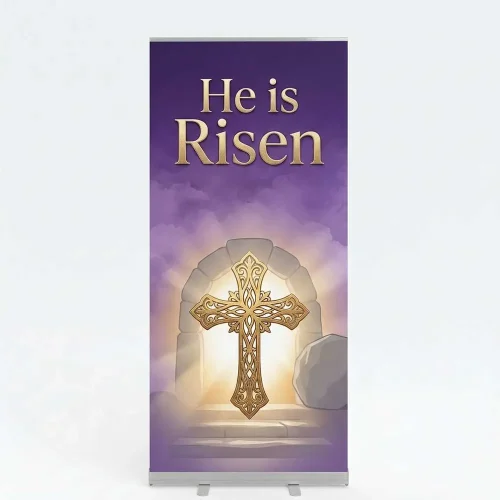 Church Banner Retractable Easter He Is Risen 9