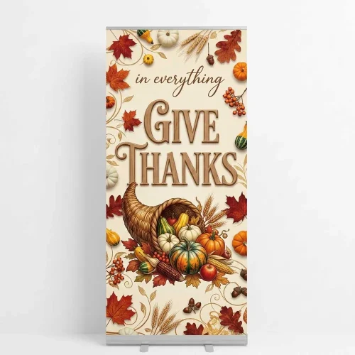 Church Banner Retractable Thanksgiving 17