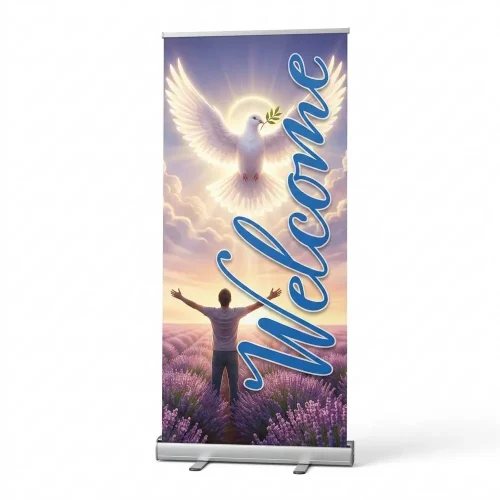 Church Banner Retractable Welcome Cross 4