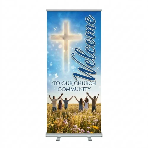 Church Banner Retractable Welcome Cross 5