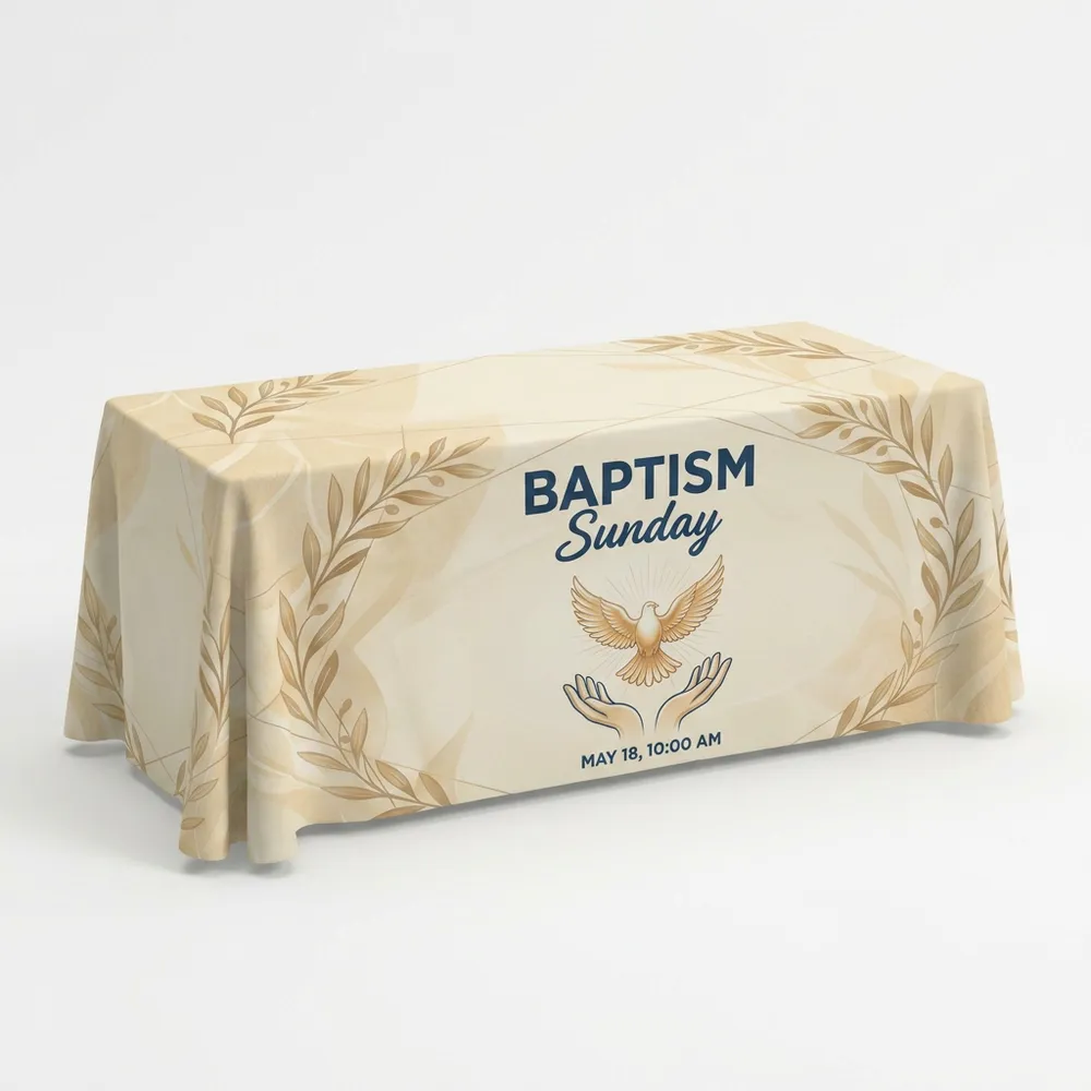 6 ft Baptism Table Throw Style 3