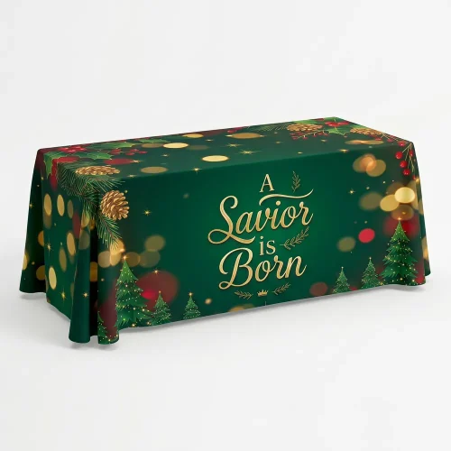 Church Banner Table Throws Christmas A Savior Is Born 2