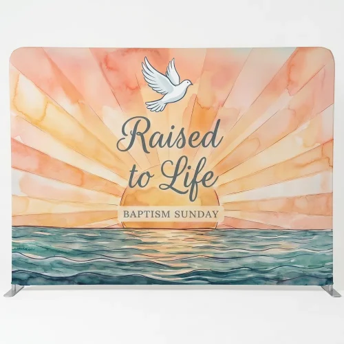 Baptism Sunday Raised To Life 10 ft Tension Fabric Display Style 10