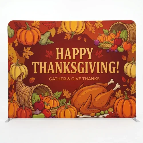 Church Banner Tension Fabric Backdrop Thanksgiving Happy Thanksgiving 2a