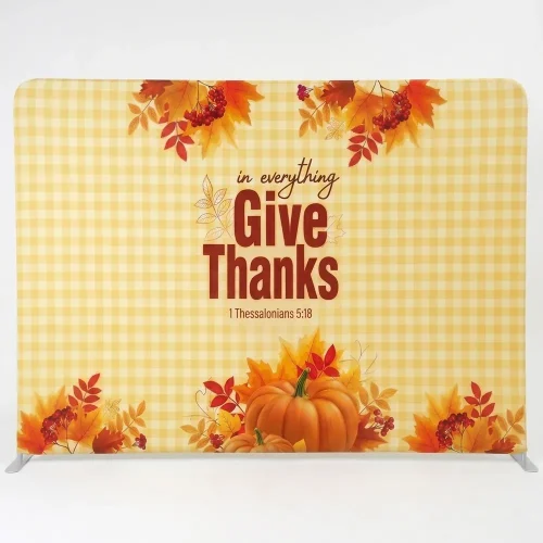 Church Banner Tension Fabric Backdrop Thanksgiving In Everything Give Thanks 3a