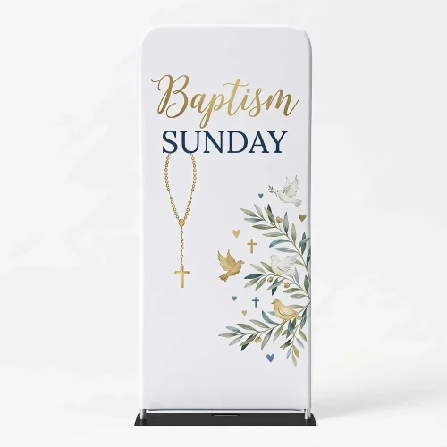 Church Banner Tension Fabric Display Baptism Sunday 6