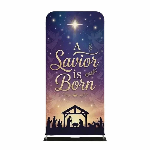 Church Banner Tension Fabric Display Christmas A Savior Is Borna