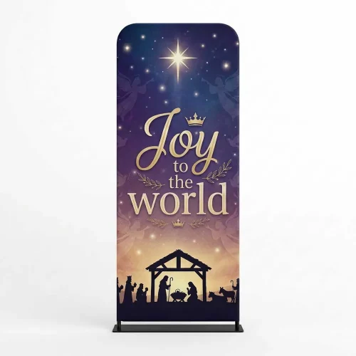Church Banner Tension Fabric Display Christmas Joy To The World 6