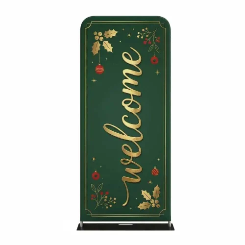 Church Banner Tension Fabric Display Christmas Welcome 10a