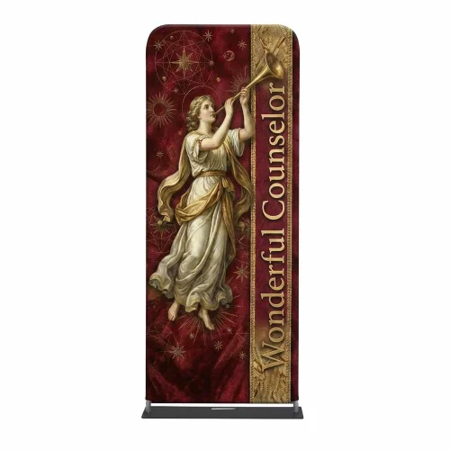 Church Banner Tension Fabric Display Christmas Wonderful Counselor