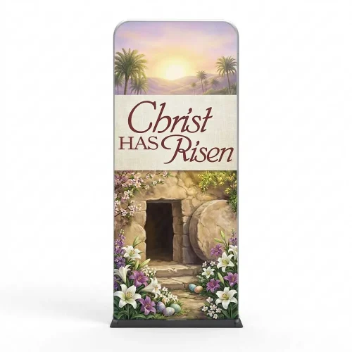 Church Banner Tension Fabric Display Easter Christ Has Risen 1