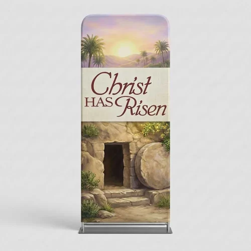 Church Banner Tension Fabric Display Easter Christ Has Risen 3